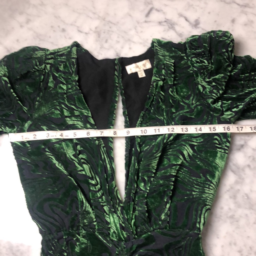 RONNY KOBO Elegant Green Velvet Dress Size XS - Picture 9 of 13